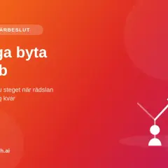 Karriärbeslut: Våga byta jobb. Så tar du steget när rädslan håller dig kvar. En illustration visar en person som tar ett steg framåt.