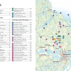 Karta över vandringsleder uppsala och omgivningar. Numrerade cirklar visar olika vandringsområden.