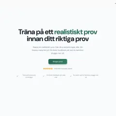 Träna inför ditt gymnasium test med realistiska prov. Skapa egna prov eller använd lärarens material för att öva.