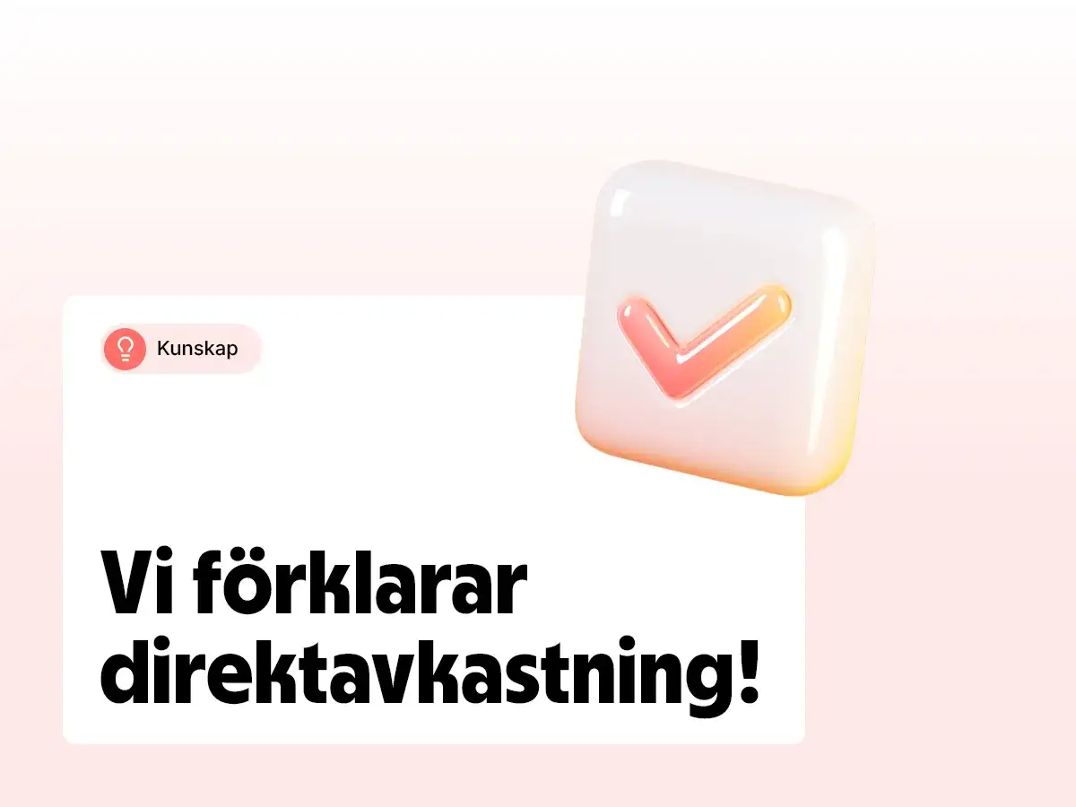 Vi f&ouml;rklarar vad menas med direktavkastning. En check-ikon symboliserar kunskap.