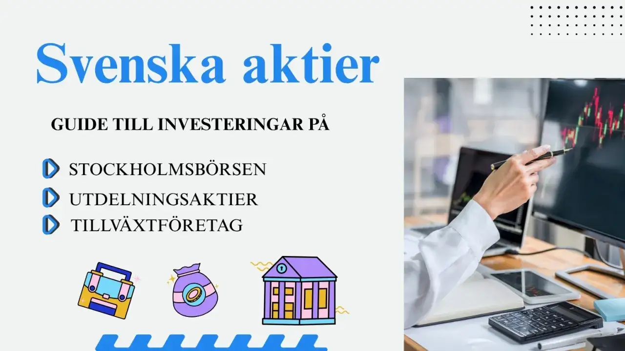 Guide till svenska aktier: Stockholmsbörsen, utdelningsaktier, tillväxtföretag. Lär dig leva på aktier och investera smart.